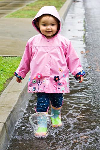 Pink Waterproof Hooded Jacket for Girls (2-3Y)