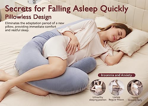 Momcozy F Shaped Pregnancy Pillow with Wedge Support