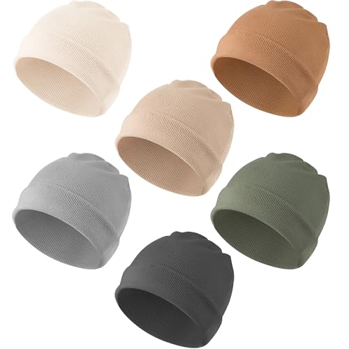 6 Pack Unisex Baby Beanie Hats - Warm Caps