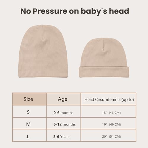 6 Pack Unisex Baby Beanie Hats - Warm Caps