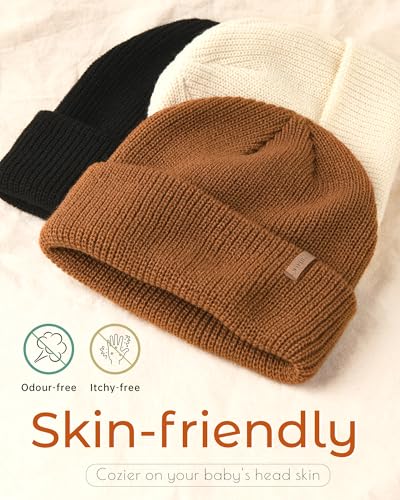 FURTALK Toddler Winter Knit Beanie - Caramel