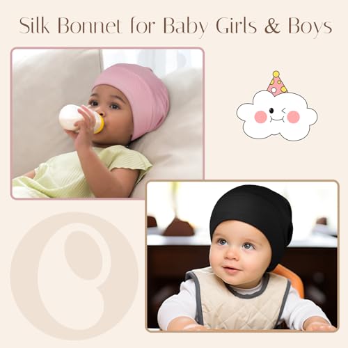 OLESILK Adjustable Silk Baby Bonnet for Toddlers