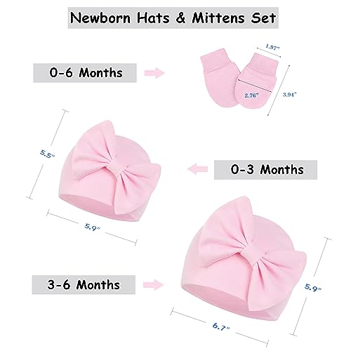 Big Bow Knit Hat and Mitten Set for Infants