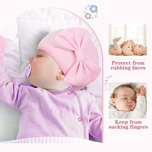 Big Bow Knit Hat and Mitten Set for Infants
