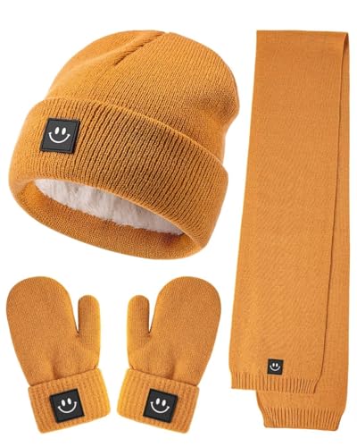 Toddler Winter Beanie, Mittens, and Scarf Set