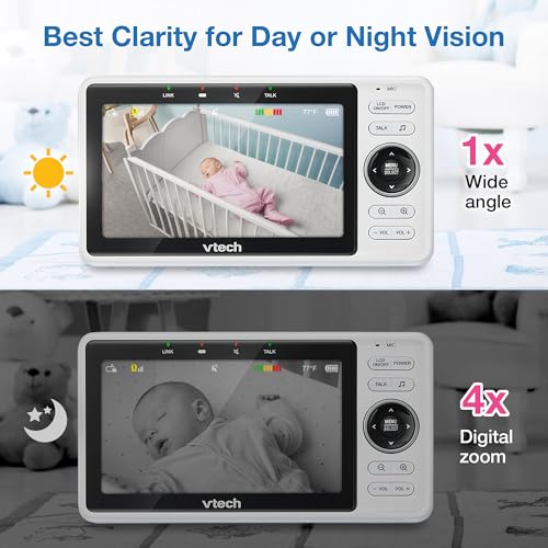 VTech Upgraded Smart WiFi Baby Monitor VM901, 5-inch 720p Display, 1080p Camera, HD NightVision