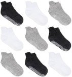 ZAPLES Grip Ankle Socks for Babies, Assorted 9-Pack