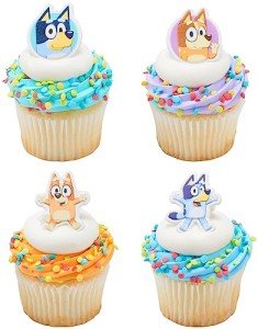 Bluey Cupcake Decorations - 24 Fun 3D Toppers