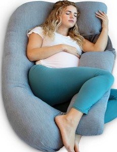 Pharmedoc U-Shape Pregnancy Pillow - Cooling Grey Cover