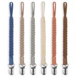 Pokipaw 6-Pack Baby Pacifier Clips – Modern & Unisex