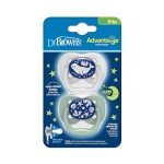 Dr. Brown's Glow-in-the-Dark Baby Pacifiers, 2 Pack