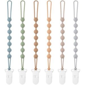 6-Pack BPA-Free Silicone Baby Pacifier Clips