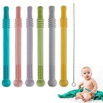 Silicone Teether Tube Chew Toy Set for Babies