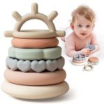 Moonkie Soft Teething Toy Stacking Ring Set