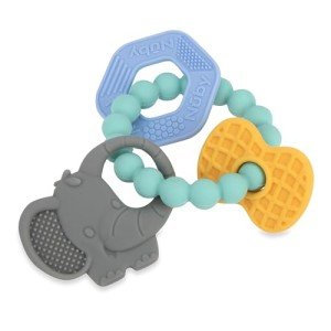 Nuby Chewy Charms Key Silicone Teether - Neutral