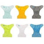 ALVABABY 6 Pack Cloth Diapers with Bamboo Inserts