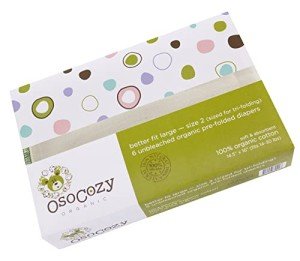 OsoCozy Organic Cotton Prefold Cloth Diapers - Large