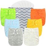 Wegreeco 6 Pack Vibrant Cloth Diapers with Inserts