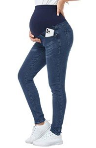 Comfy Over Belly Skinny Maternity Jeans - Dark Blue