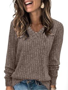 Cozy Maternity V-Neck Long Sleeve Sweatshirt