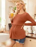 Ekouaer Women's Long Sleeve Nursing Tops - 3 Pack
