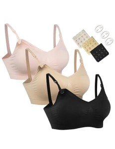 Maternity Nursing Bra Set of 3, Lightly Padded, Wirefree
