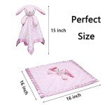 Soft Pink Bunny Security Blanket for Babies