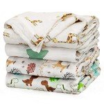 Soft Unisex Bamboo Muslin Swaddle Blankets - 4 Pack