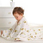 Soft Unisex Bamboo Muslin Swaddle Blankets - 4 Pack