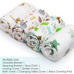 Soft Unisex Bamboo Muslin Swaddle Blankets - 4 Pack