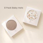 8 Pack Soft Baby Knot Beanie Hats 0-6 Months