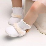 Unisex Baby Snow Boots with Antiskid Sole - White