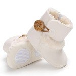 Unisex Baby Snow Boots with Antiskid Sole - White