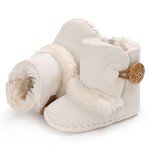 Unisex Baby Snow Boots with Antiskid Sole - White
