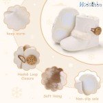 Unisex Baby Snow Boots with Antiskid Sole - White