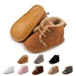 Cozy Fur Baby Booties for Newborns - Brown