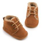 Cozy Fur Baby Booties for Newborns - Brown