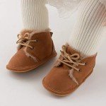 Cozy Fur Baby Booties for Newborns - Brown