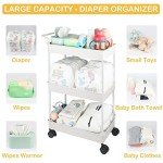 Beige Diaper Caddy Cart for Nursery Essentials