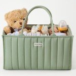 Sage Green Baby Diaper Caddy Organizer