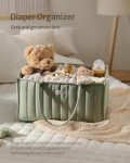 Sage Green Baby Diaper Caddy Organizer