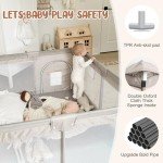 Grey Baby Playpen with Mat - 47x47 Inch