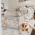 Grey Baby Playpen with Mat - 47x47 Inch