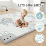 Grey Baby Playpen with Mat - 47x47 Inch