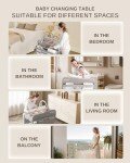 Foldable Baby Changing Table with Height Adjustments