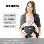 Hands-Free Infant Baby Wrap Carrier in Heather Grey