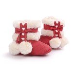 Cute Red Plush Winter Boots for Baby Girls