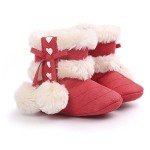 Cute Red Plush Winter Boots for Baby Girls