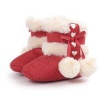 Cute Red Plush Winter Boots for Baby Girls