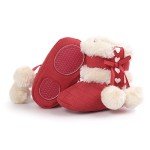 Cute Red Plush Winter Boots for Baby Girls